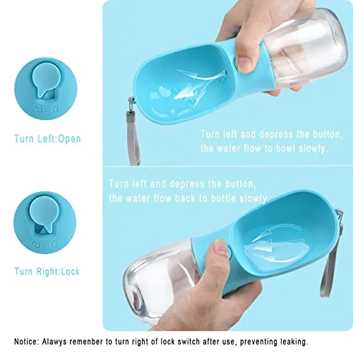 Dog Water Bottle with Food Container, Travel Puppy Water Bowl, Portable Pet Dispenser, Dog Gift Stuff Accessories Items, Puppy Essentials Necessities for Yorkie Cat Walking and Hiking