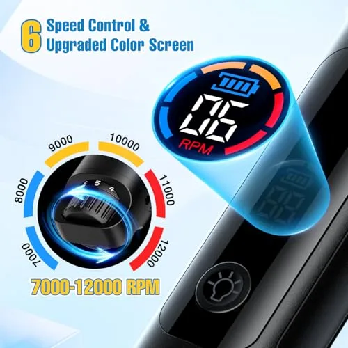 Dog Nail Grinder, 6-Speed Quiet Electric Dog Nail Trimmers, Dog Nail Clippers with File for Small Medium Large Dogs, Cats, Rechargeable Pet Paw Grooming Supplies Kit, 2 Grinding Wheels (Black)