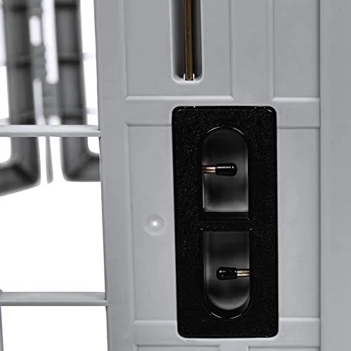 Amazon Basics 8-Panel Octagonal Plastic Pet Pen Fence Enclosure With Gate, 28 inches, Grey