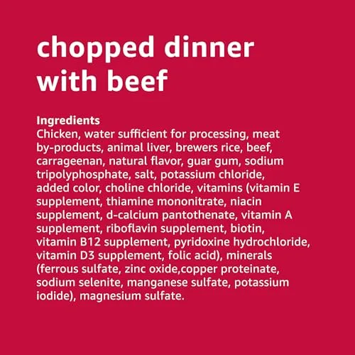 Amazon Basics Chopped Ground Dinner Wet Dog Food Variety Pack, Filet Mignon Flavor and with Beef, Made with Natural Ingredients, 13.2oz Cans (Pack of 12)