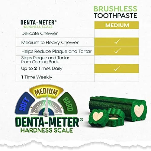 Ark Naturals Brushless Toothpaste – Medium Breeds, 18oz Bag, 2-Pack – Dog Dental Chew with Toothpaste Center – Freshen Breath and Reduce Plaque & Tartar with Dental Chews for Dogs