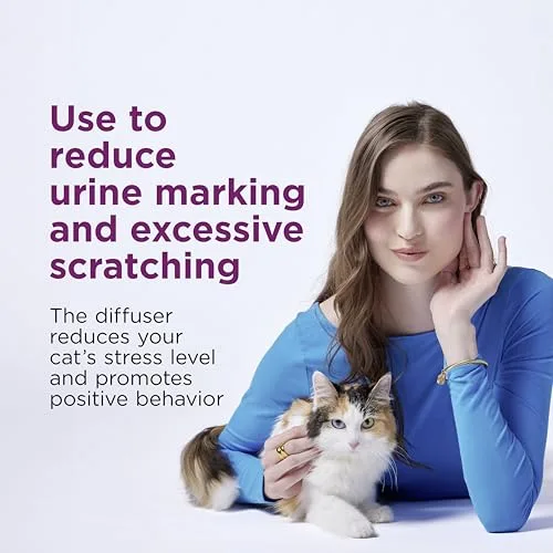 Before and after comparison: shredded sofa arm vs. the same cat peacefully sleeping on a cat tree.