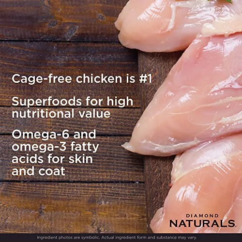 Diamond Naturals Senior Real Meat Recipe Natural Dry Dog Food With Real Cage Free Chicken, 35Lb
