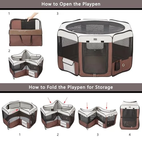 DONORO Dog Playpen 46