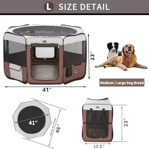 DONORO Dog Playpen 46