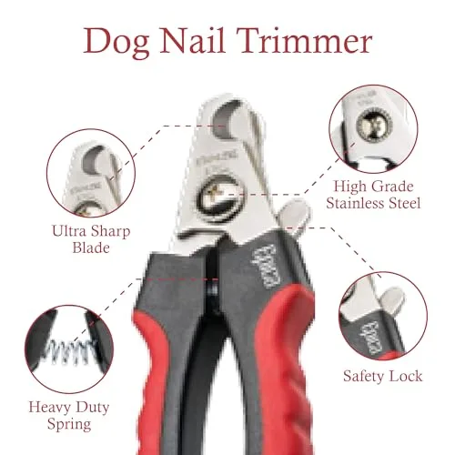 Epica Professional Dog Nail Clipper, Nail Clippers for Large Dog, Easy and Safe Grooming Clippers, Cat Claw Trimmer with Safety Guard (Small/Medium)