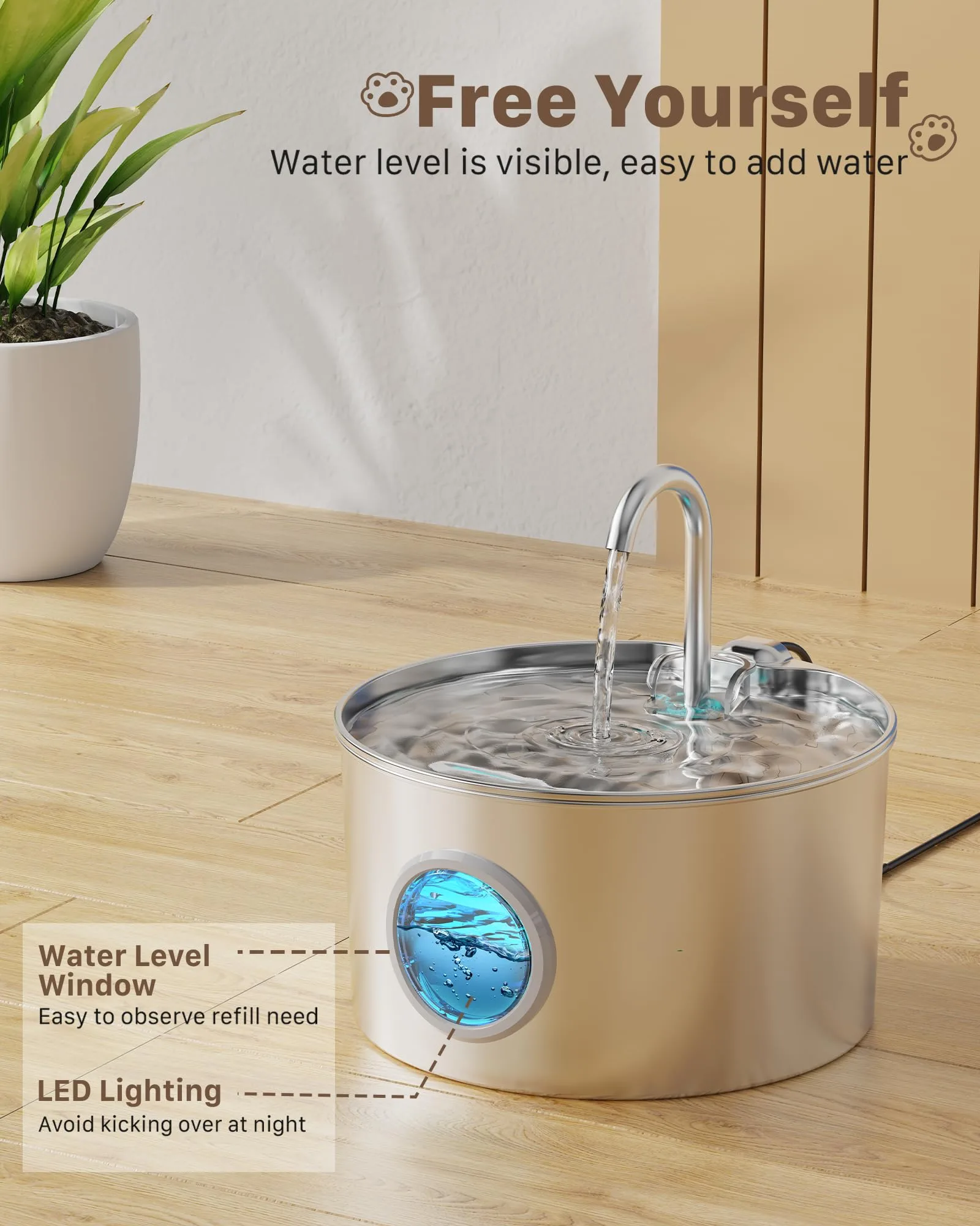 A cat mid-drink, elegantly sipping from the curved faucet stream. The cat's posture looks natural and comfortable.