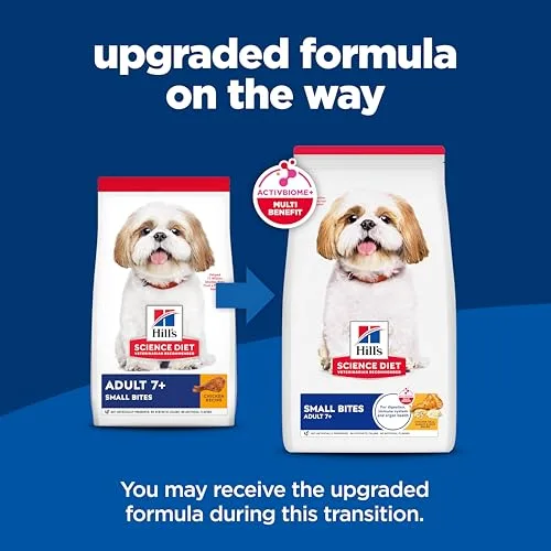 Hill's Science Diet Adult 7+, Senior Adult 7+ Premium Nutrition, Small Kibble, Dry Dog Food, Chicken, Brown Rice, & Barley, 15 lb Bag