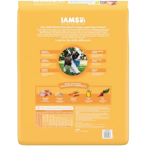 IAMS Proactive Health Large Breed Puppy Food with Real Chicken, 30.6 lb. Bag