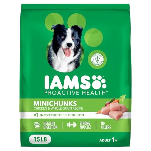 IAMS Proactive Health Minichunks Adult Dry Dog Food with Real Chicken, 15 lb. Bag