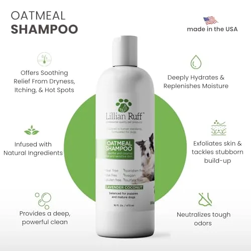Ingredient breakdown showing Oatmeal and Aloe benefits