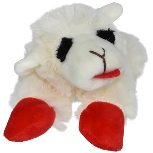 Multipet Lamb Chop Dog Plush Toy - Squeaky Toy for All Dogs - Extra Soft Plush - Stuffed Animal Dog Toy for Cuddling & Playing - Cute Pet Toy (6