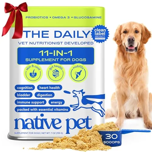 Native Pet Dog Vitamins & Supplements - 11-in-1 Vitamin Powder for Dog Food Topper