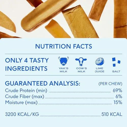Native Pet Yak Cheese Himalayan Dog Chews - Long Lasting Dental Sticks for Medium Breeds – 100% All Natural Himalayan Yak Chews for Medium Dogs – Cheese Bone for Aggressive Chewers - 3 Per Pack