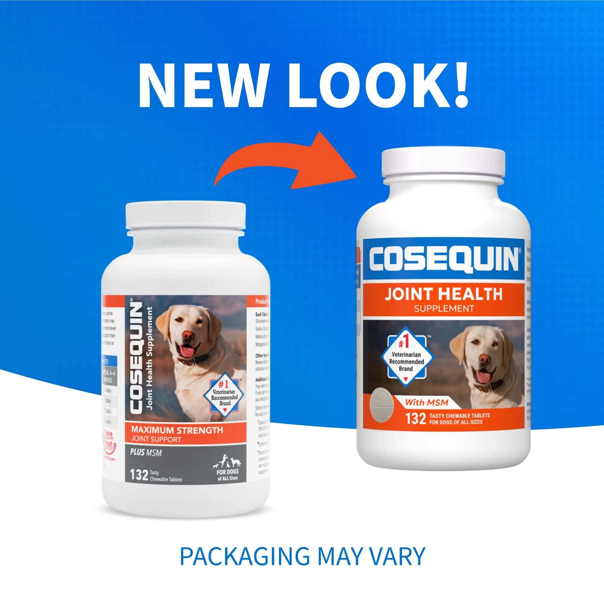 Nutramax Cosequin Maximum Strength Joint Health Supplement for Dogs - With Glucosamine, Chondroitin, and MSM, 60 Chewable Tablets