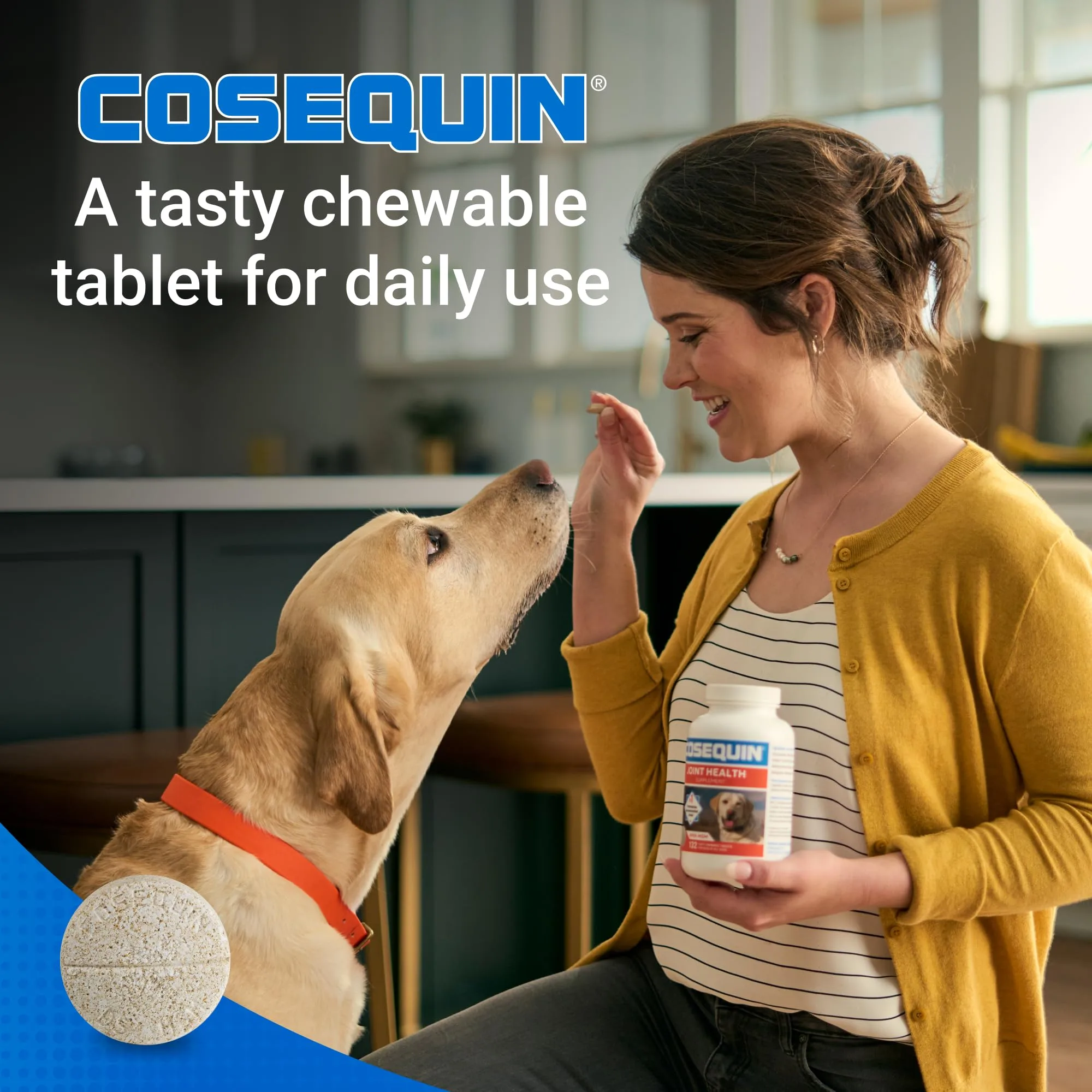 Nutramax Cosequin Maximum Strength Joint Health Supplement for Dogs - With Glucosamine, Chondroitin, and MSM, 60 Chewable Tablets