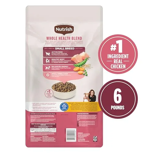 Nutrish Little Bites Small Breed Premium Natural Dry Dog Food, Real Chicken & Veggies Recipe, 6 Pounds (Packaging May Vary), (Rachael Ray Nutrish)