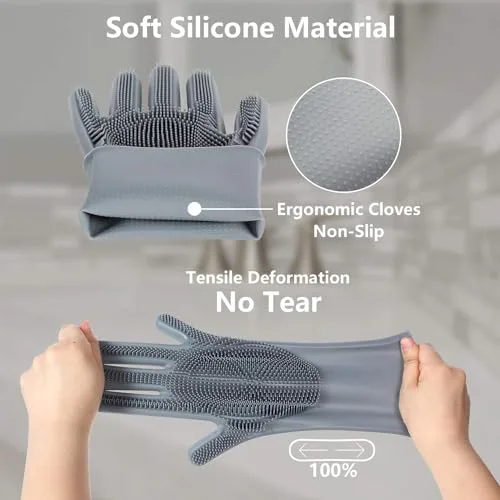 Pet Grooming Glove Breathable Mesh Back