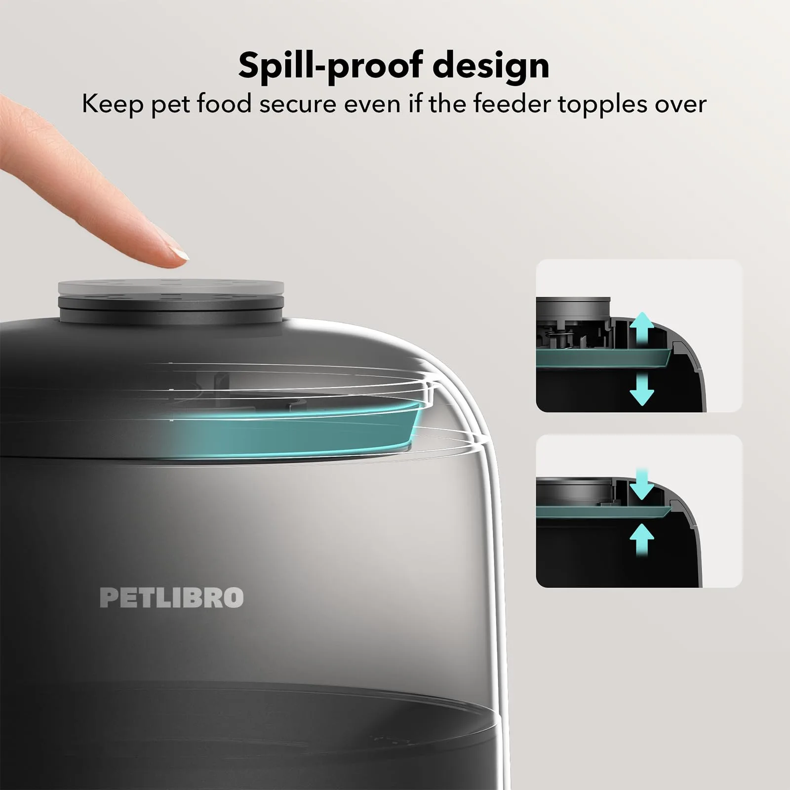 PETLIBRO Automatic Cat Feeder, Wi-Fi Rechargeable Cats Food Dispenser Battery-Operated with 30-Day Life, AIR 2.4G Wi-Fi Timed Pet Feeder for Cats & Dogs, 2L Auto Cat Feeder, Black
