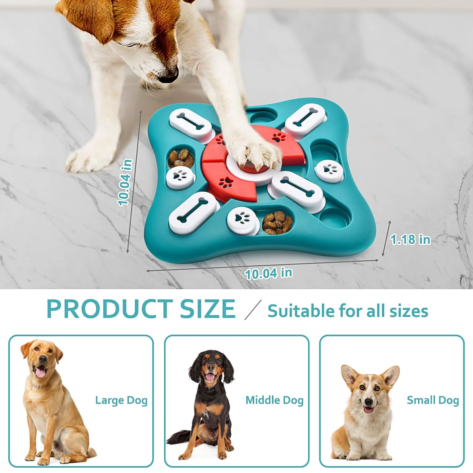 PETSTA Dog Puzzle Toys, Treat Dispensing Dog Enrichment Toys for IQ Training and Brain Stimulation, Interactive Mentally Stimulating Toys as Gifts for Puppies, Cats, Dogs