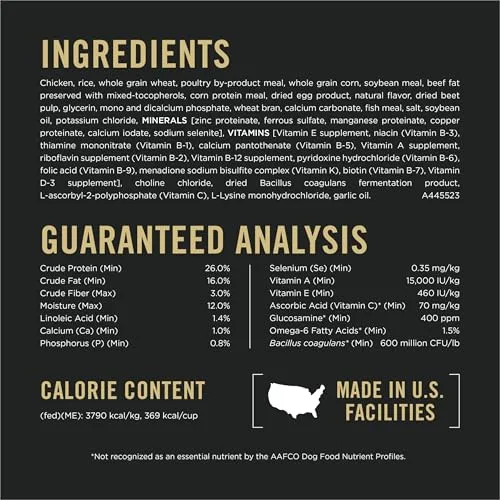 Purina Pro Plan Complete Essentials Shredded Blend Chicken and Rice Dog Food Dry Formula with Probiotics for Dogs - 15 lb.