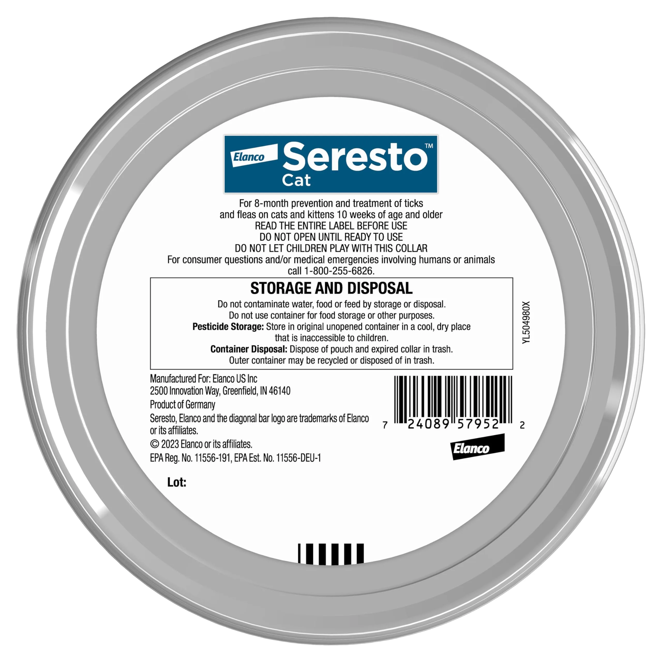 Seresto collar packaging showing detailed instructions and safety information