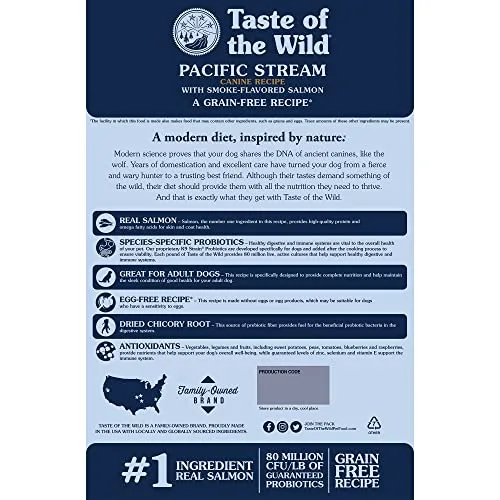Taste of The Wild Pacific Stream Grain-Free Dry Dog Food With Smoke-Flavored Salmon 28lb