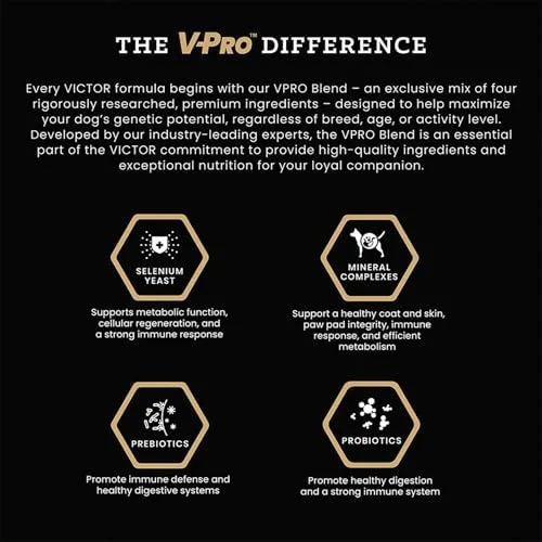 VICTOR Super Premium Dog Food – Hi-Pro Plus Dry Kibble – High Protein Dog Food with 30% Protein – Beef, Chicken, Pork, Fish Meals, Gluten Free - for High Energy and Active Dogs & Puppies, 30lbs