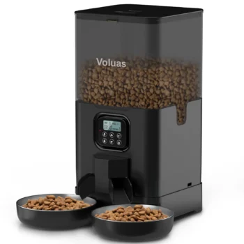 Voluas Automatic Cat Feeder for Two Cats, Double Pet Feeder